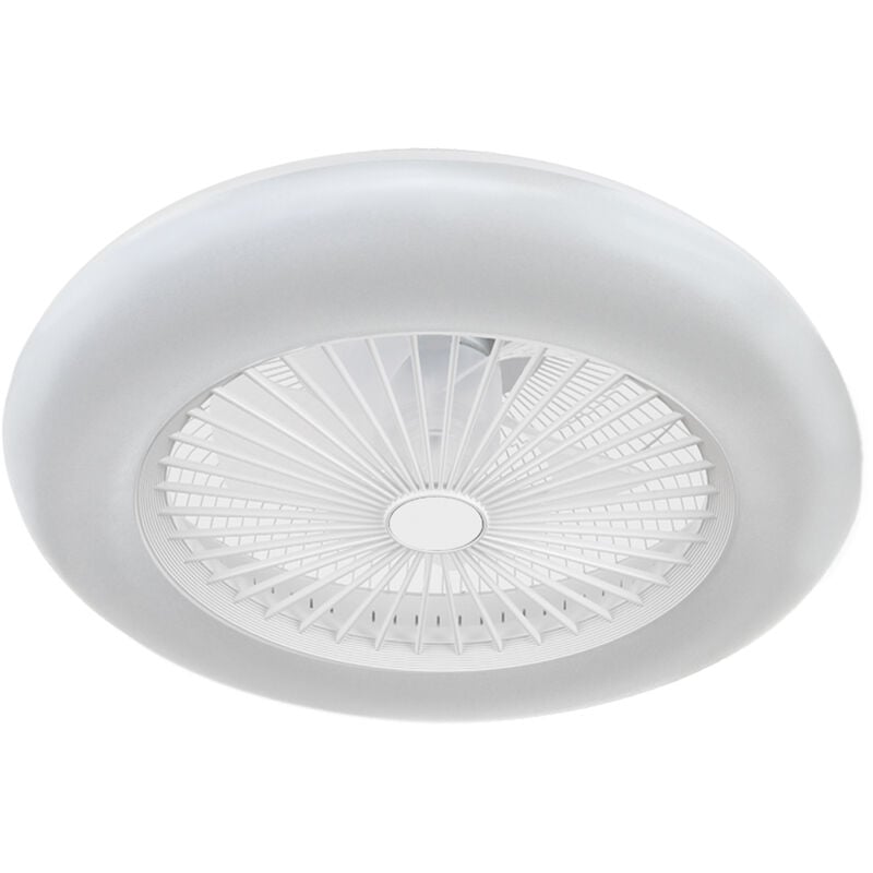 Ventilador DC RAKI blanco, 5 aspas, 80W LED 3000-6000K, Al.19xD.55cm