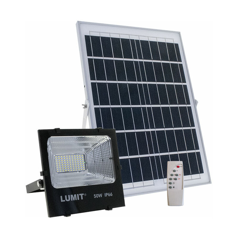 Proyector Solar JUNOT IP66 1x50W LED 1050lm 6500K L.24xAn.8xAl.21cm Negro (2cx)
