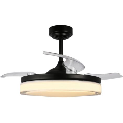 Ventilador LED aspas retráctiles Aneto Negro 72W 7920Lm CCT (1/5)
