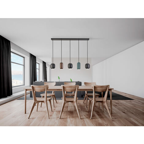 LÁMPARA DE TECHO ALARGADA NIMES 5L NEGRO-COLORES (1/3)