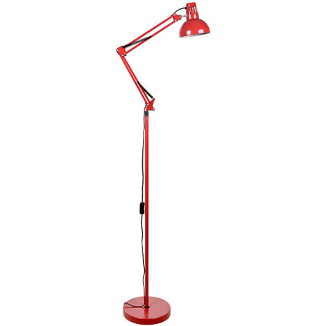 Lámpara de Pie ARQUITECT articulado 1xE27 L.25xAn.69xAl.Reg.cm Rojo