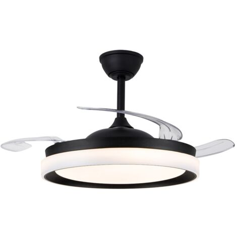 Ventilador LED aspas retráctiles Brisa Eco Negro 45W 4400Lm CCT (1/5)