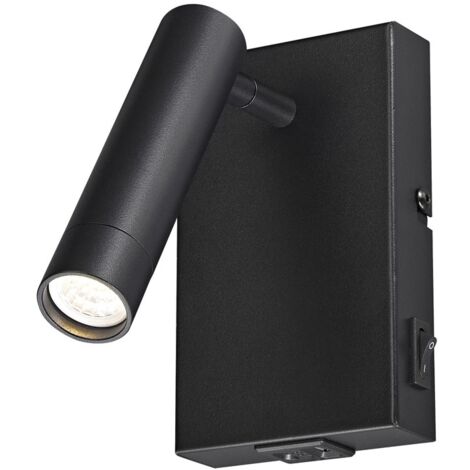 Aplique de pared Slim Negro USB (1xG9) (1/4)