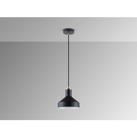 LÁMPARA DE TECHO IRIAS 1L NEGRO/COBRE (1/3)