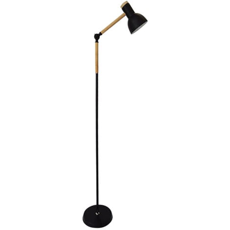Lámpara de pie TEACHER 1xE27 22d Negro/Madera