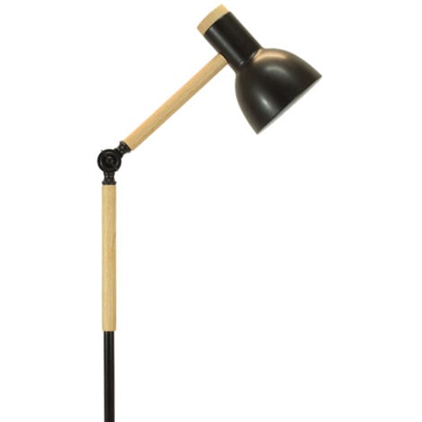 Lámpara de pie TEACHER 1xE27 22d Negro/Madera