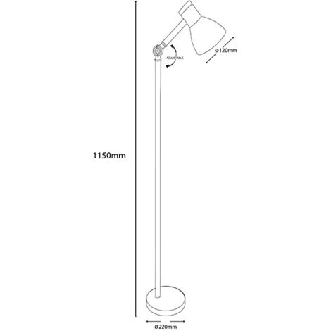 Lámpara de pie TEACHER 1xE27 22d Negro/Madera