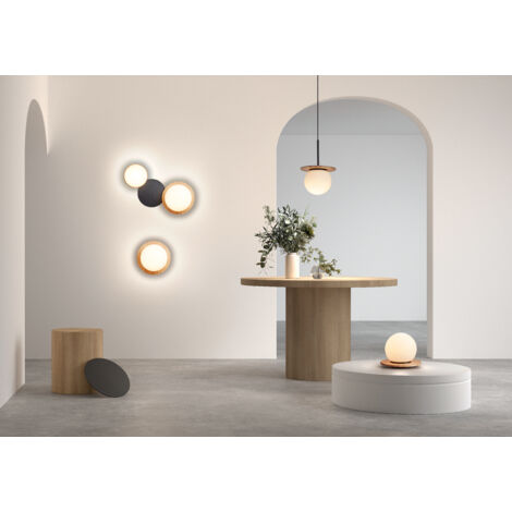 TL FLOC W BK+nat Ø17 E27 Opal Glass (1/3)