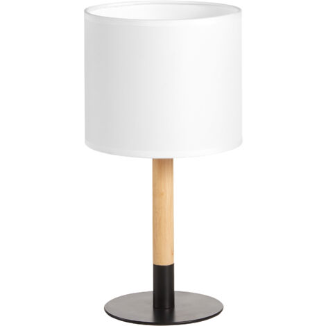 Lámpara de sobremesa NOELIA negro+madera (1/2)