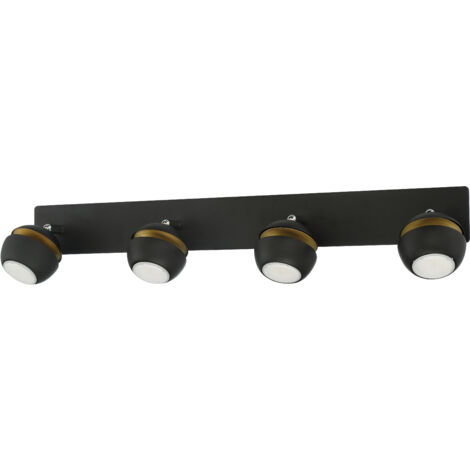 Foco MIC R4 GU10 negro mate + dorado (1/2)