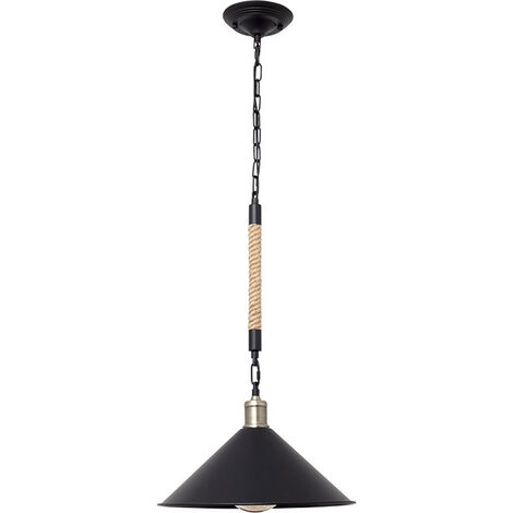 Colgante SOGA 1xE27 Al.Reg.xD.36cm Cuerda Negro (1/3)
