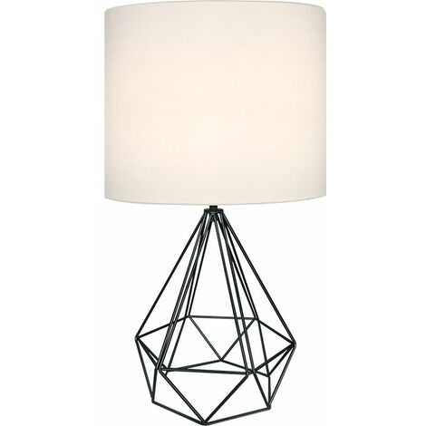 Sobremesa ABRANTES 1xE27 Al.56,5xD.32cm Negro/Blanco (1/2)