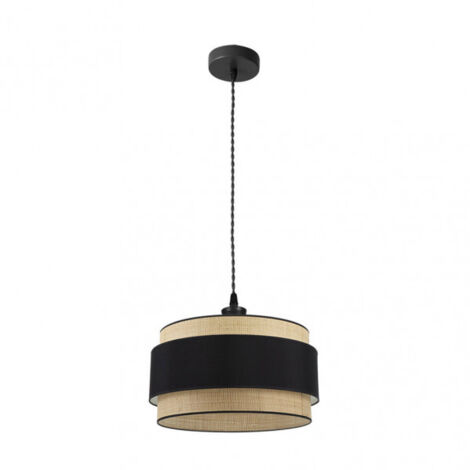Lampara Colgante Regulable modelo Kandy Natural/negro FABRILAMP