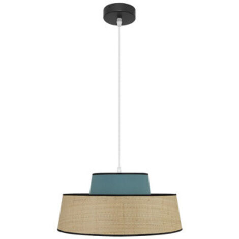 FABRILAMP Colgante regulable modelo Jia 1luz Natural/turquesa