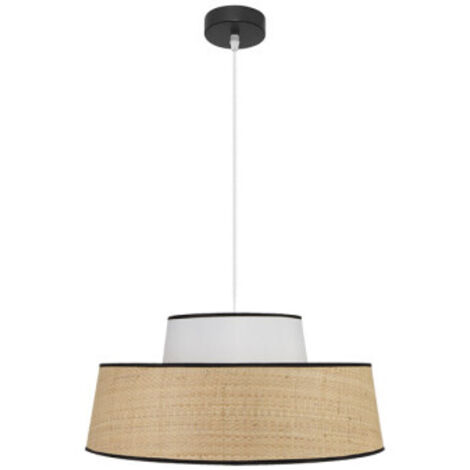 Colgante blanco/natural modelo JIA de 1luz FABRILAMP