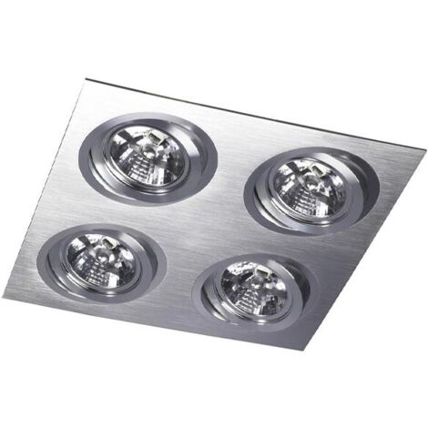 Empotrable con foco basculante “Helium" de cuatro luces (4xQR111) con portalámparas GU5.3 IP20 fabricado en chapa de acero color (1/5)