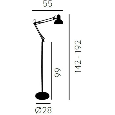 Lámpara de Pie ANTIGONA articulado 1xE27 L.15xAn.12,5xAl.Reg.cm Negro e Cromo