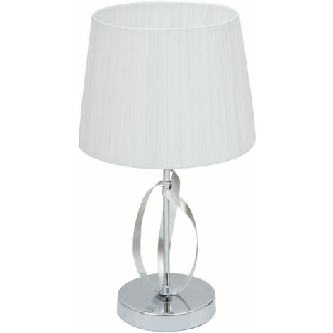 Sobremesa DETROIT 1xE27 Al.44xD.25cm Cromo/Blanco (1/2)