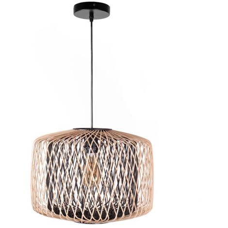 Colgante BAMBOO D.39cm 1xE27 en bambú negro y natural (1/5)