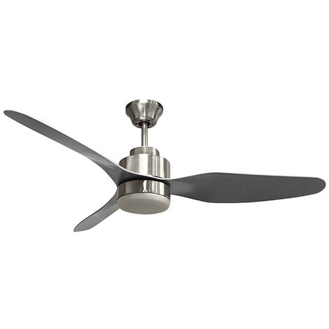 Ventilador DC PONIENTE níquel D.116cm 3 aspas, con LED 16W 1600lm 4000K (1/3)
