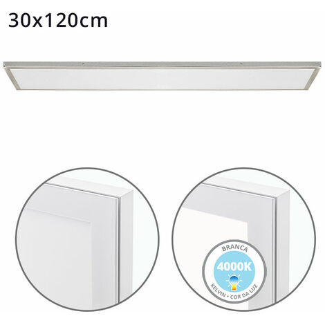 Panel superficie VOLTAIRE 30x120 72W LED 5760lm 4000K 120° C.120xL.30xA.2,3cm Niquel