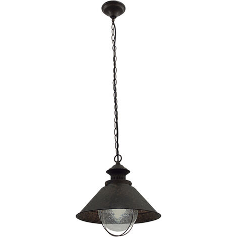 Colgante BOLZANO redondo pequeño 1xE27 Al.Reg.xD.25cm Marron (1/4)