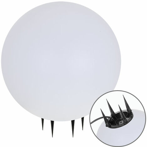 Bolas de Luz con Clavo BONINA IP65 1xE27 Al.57xD.50cm Blanco (1/2)