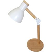 Flexo serie TEACHER 1xE27 Al.47xD.15cm Blanco/Madera