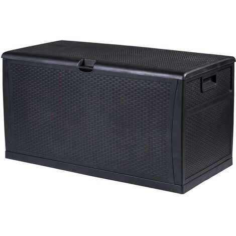 Waterproof Outdoor Lockable Black Storage Chest Box Unit Cushions Toys Tools