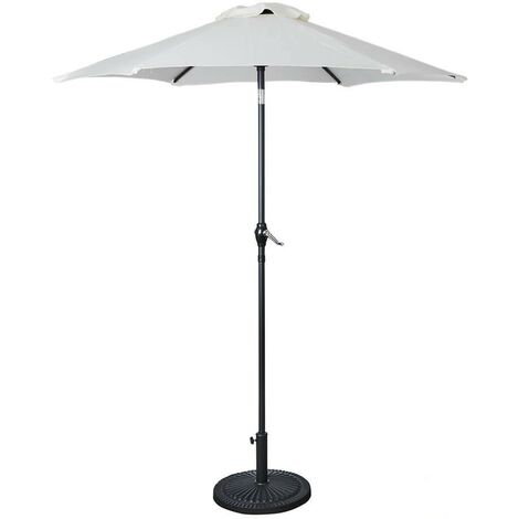 Large 2m Round Outdoor Grey Garden Parasol Tilting Umbrella Patio Sunshade