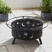 Outdoor Burner Brazier Fire Pit Bowl with Barbeque Grill - Garden Patio Heater
