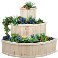 Cascade Tiered Wooden Flower Vegetable Planter Box Timber Outdoor Herb Garden
