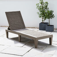 Black Resin Recliner Sun Lounger Day Bed Chair Outdoor Garden Patio Furniture