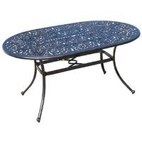 Oval Metal Dining Table - Outdoor Weather Resistant Garden Patio Lawn Furniture
