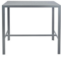 Grey High Outdoor Bar Table Durable Garden Patio Furniture Metal Frame Polywood