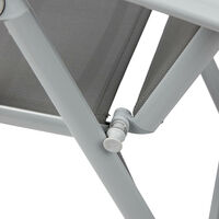 Strong Adjustable Aluminium Folding Garden Dining Chair Seats (2 Pack | Grey)