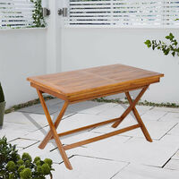 Folding Wooden Teak Garden Table 6-Seater Outdoor Dining Furniture Patio Decking