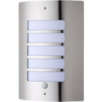 Biard Modern Silver Curved Outdoor Garden Wall Security Light PIR Motion Sensor