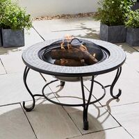 4 in 1 Round Table Fire Pit BBQ Grill Ice Cooler Garden Patio Heater Log Burner