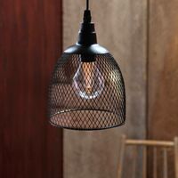 Battery Indoor Outdoor Black Metal Hanging Pendant Lantern Edison Blub Light