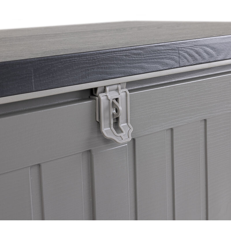 Charles Bentley 190L Outdoor Plastic Storage Box - Beige & Grey