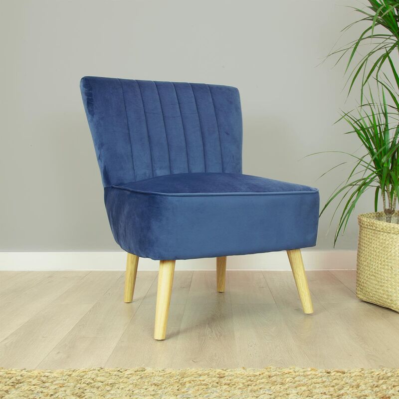 Cocktail Occasion Accent Armchair Charles Bentley Tub Chair Navy Blue 