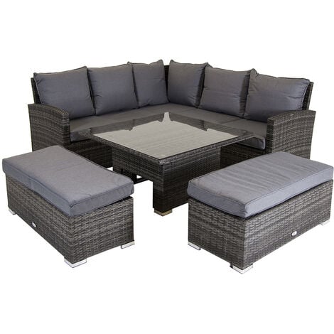 Charles bentley natural wicker best sale 4 seater lounge set