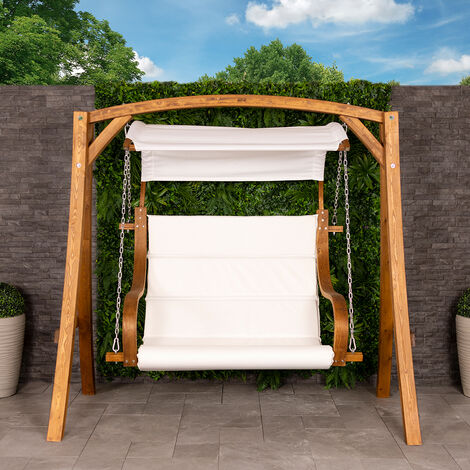 2 3 Seater Larch Wooden Garden Outdoor, Wooden Outdoor Swing Bench