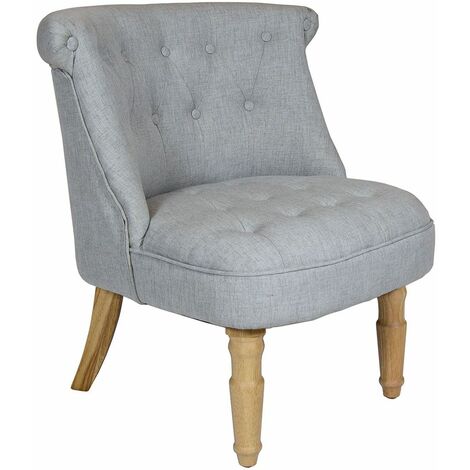 Charles Bentley Toulouse Linen Occasional Chair with Solid Wood Frame Grey - Grey