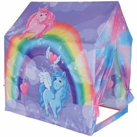 Charles Bentley Unicorn/Rainbow/Magic Play Tent/Wendy House/Playhouse/Den - Multi-Coloured