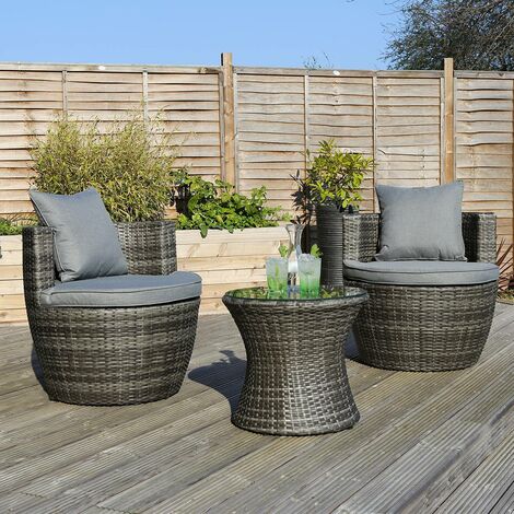 Charles bentley 4 seater deals rattan furniture set grey