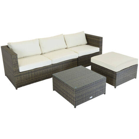 Charles bentley natural wicker 2024 4 seater lounge set