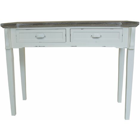Charles Bentley Shabby Chic French Style 2 Drawer Console/Dressing/Hallway Table