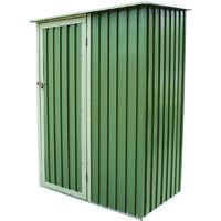 Charles Bentley 4.7ft x 3ft Metal Storage Shed Chest Small Green Roof Door Apex - Green